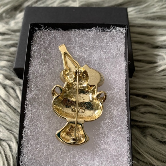 Vintage Signed AJC Champagne & Bucket Gold Tone Brooch Pin - Picture 5 of 9
